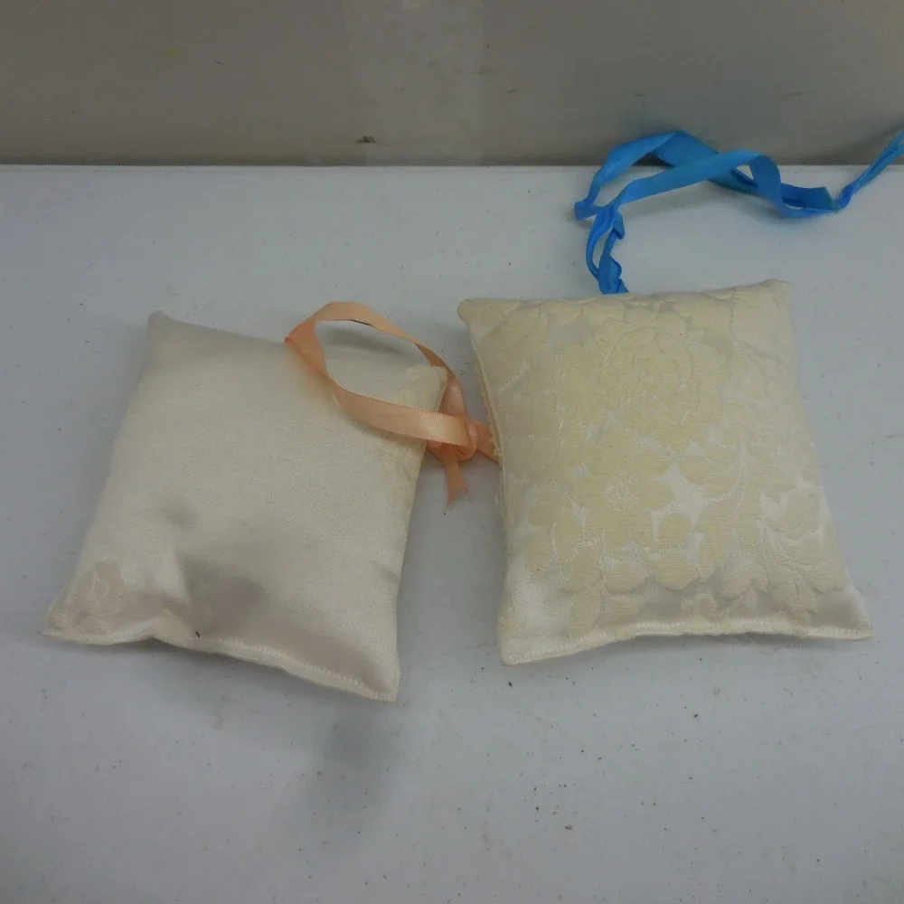 Vintage Cross Stitch Friendship Pillows Set of 2 Handmade Hanging Decor 4.5